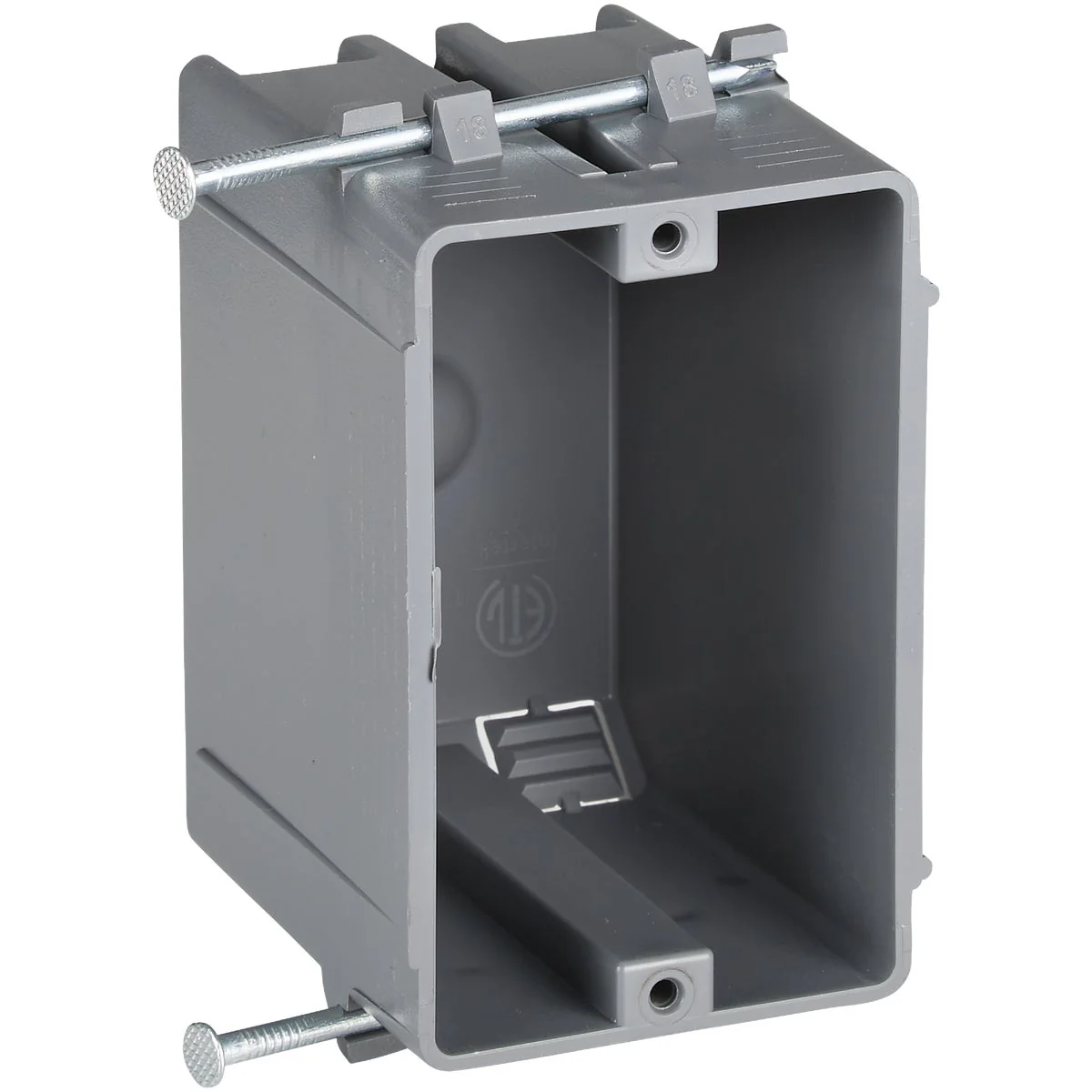 Solid 1-Gang PVC Molded New Work Wall Electrical Box 18 Cu. In. Certified