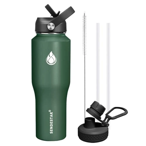Unique Water Bottle Wide Mouth Stainless Steel Vacuum Insulated Double Wall Keep Liquids Cold or Hot All Day Responsible