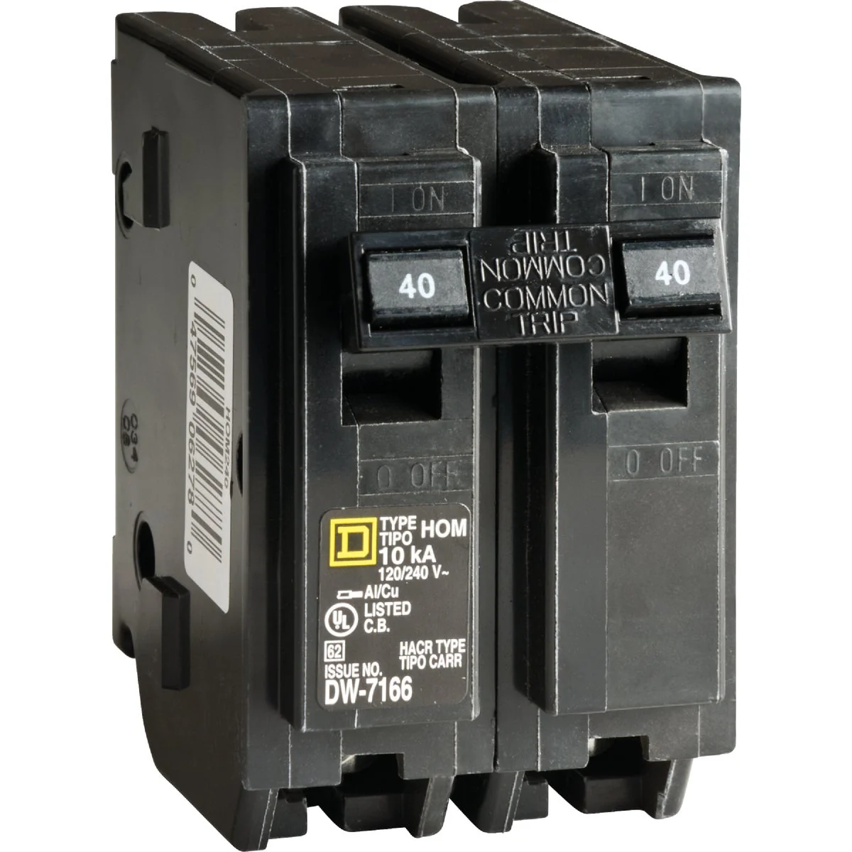 Top-Quality Square D Homeline 40A Double-Pole Standard Trip Circuit Breaker Reliable