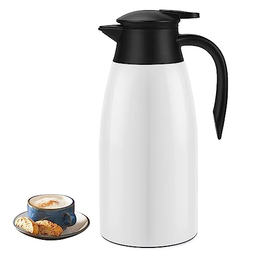 Secure 70oz Coffee Carafe Airpot Insulated Coffee Urn Stainless Steel Vacuum Thermal Pot Flask Dispenser for Coffee Exceptional