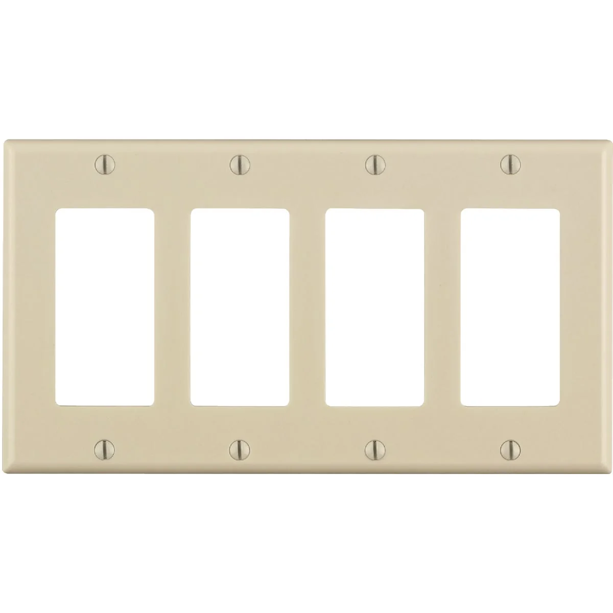 Traditional Leviton Decora 4-Gang Smooth Plastic Rocker Decorator Wall Plate Light Almond Versatile