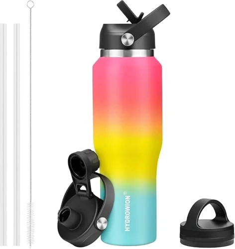 Official 40 oz Insulated Water Bottle with Straw fit in Car Cup Holder High-Grade