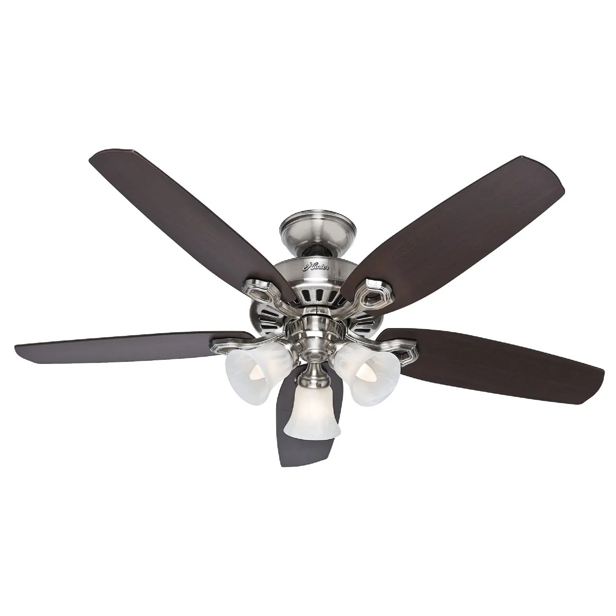 Artisan Hunter Builders Plus 52 In. Brushed Nickel Ceiling Fan with Light Kit Proven