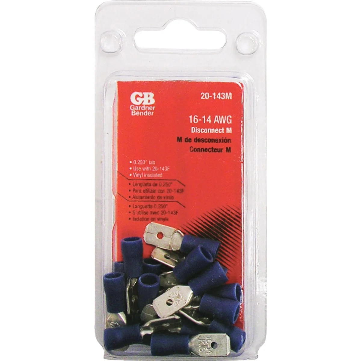 Dependable Gardner Bender 16 to 14 AWG Male Blue Vinyl-Insulated Barrel Disconnect 18-Pack Elite