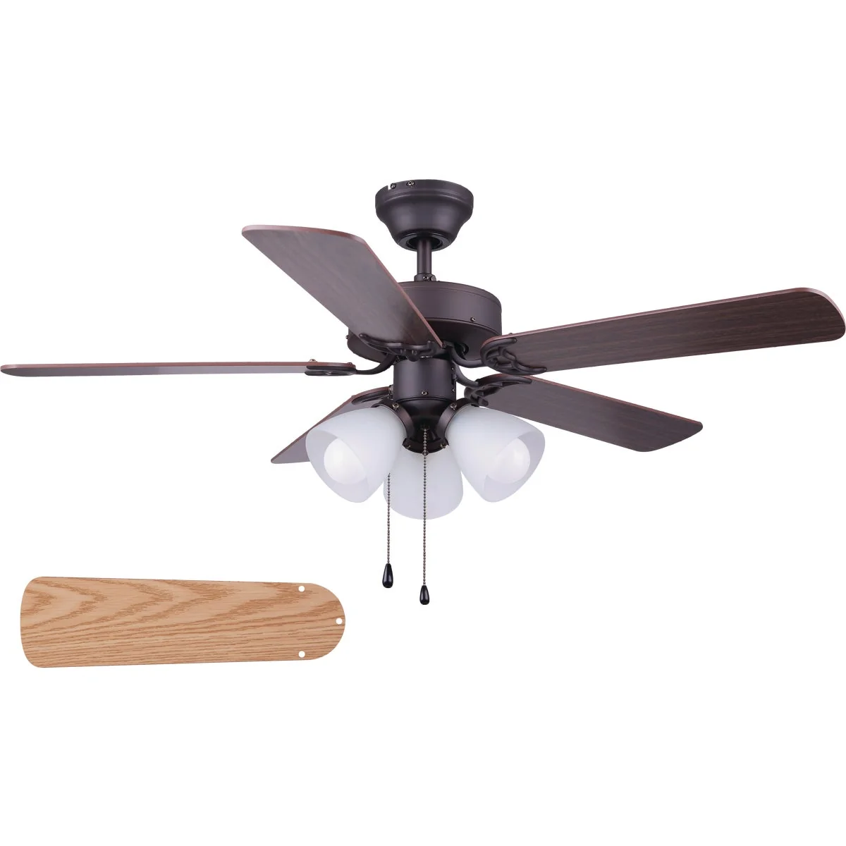 Detailed Home Impressions Studio 42 In. Oil Rubbed Bronze Ceiling Fan with Light Kit Modern