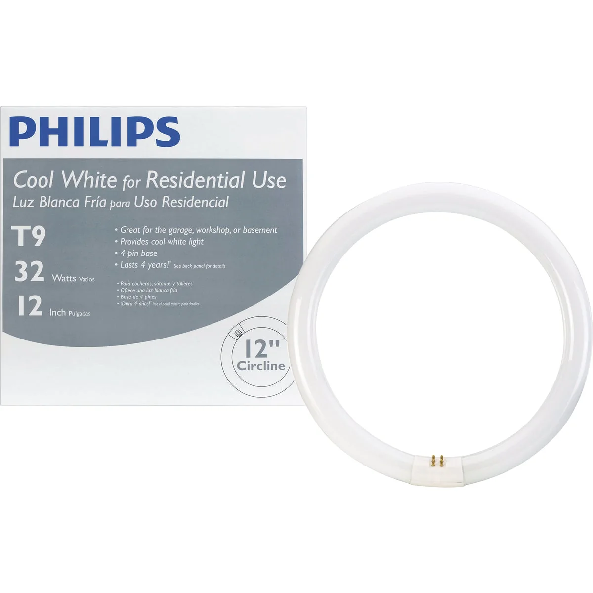 Versatile Philips 32W 12 In. Cool White T9 4-Pin Circline Fluorescent Tube Light Bulb Breathable