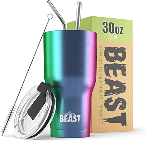 Fast Beast 30 oz Tumbler Stainless Steel Vacuum Insulated Coffee Ice Cup Double Wall Travel Flask Trusted