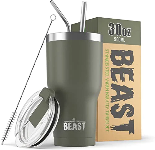 Verified Beast 30 oz Tumbler Stainless Steel Vacuum Insulated Coffee Ice Cup Double Wall Travel Flask Original