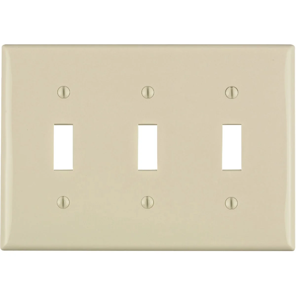 Fine Crafted Leviton 3-Gang Thermoplastic Nylon Toggle Switch Wall Plate Light Almond Sophisticated