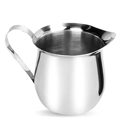 Crafted 7.5 oz Milk Frothing Pitcher Stainless Steel Small Bell Detailed