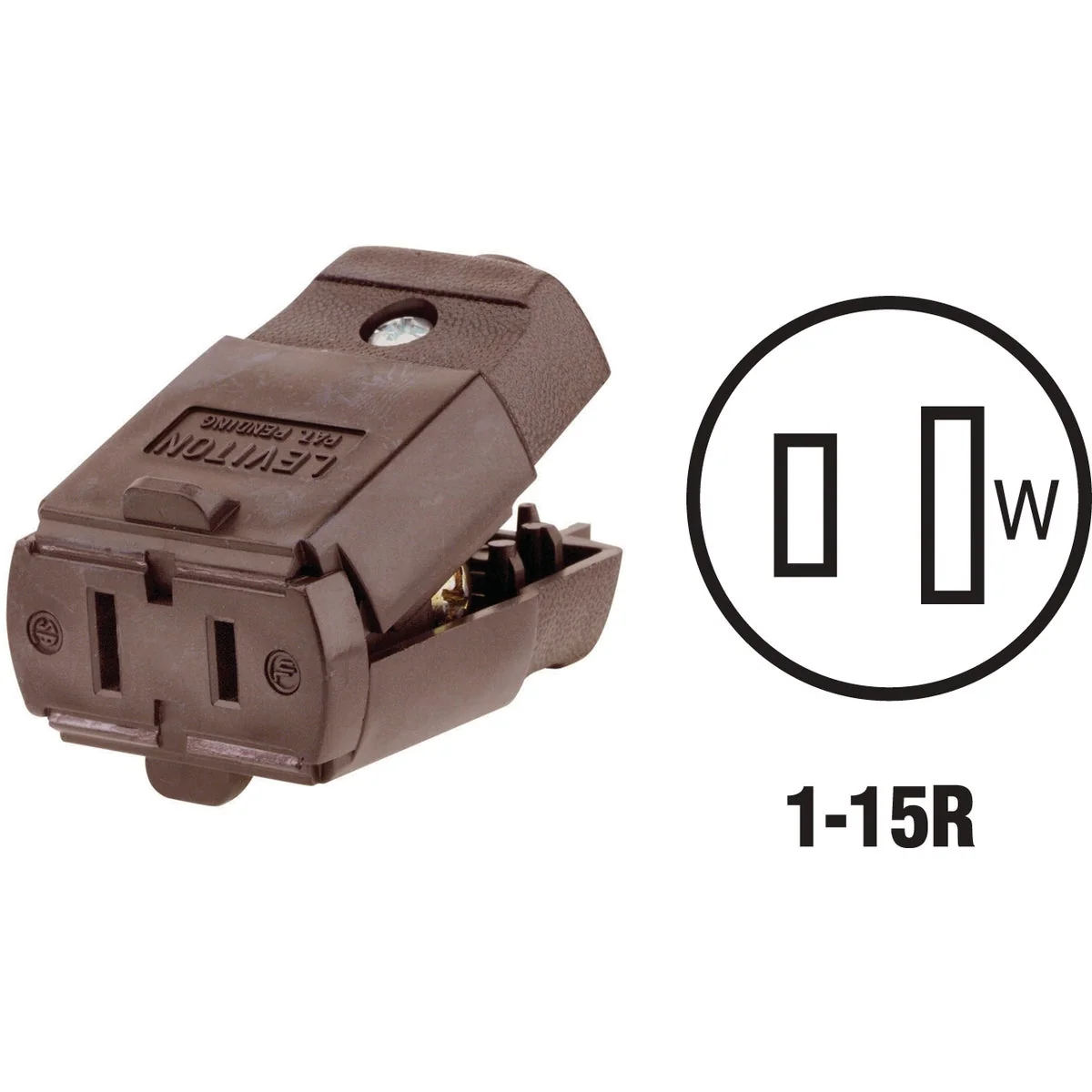 Elite Leviton 15A 125V 2-Wire 2-Pole Hinged Cord Connector Brown Expertly Made