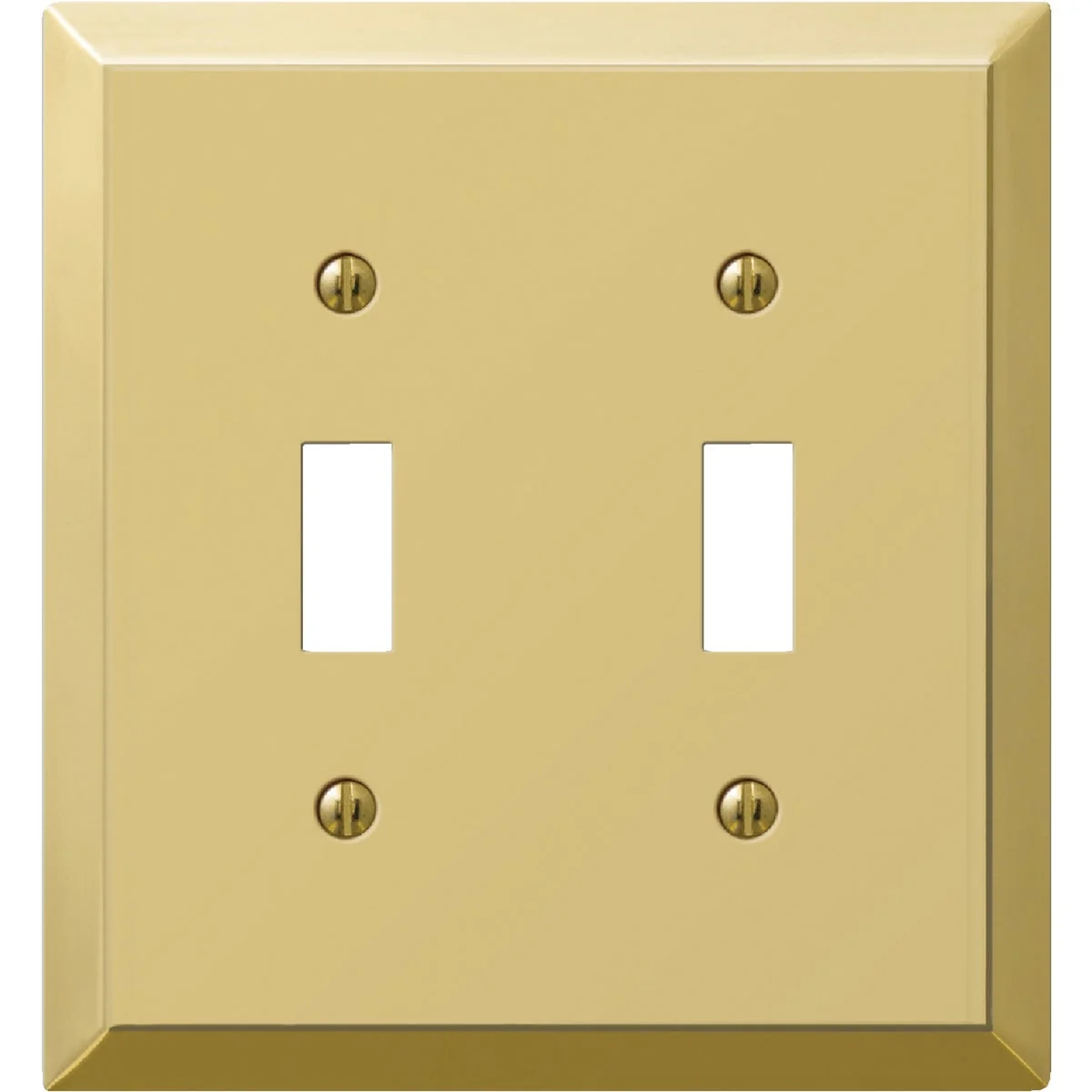 Dependable Amerelle 2-Gang Stamped Steel Toggle Switch Wall Plate Polished Brass Casual