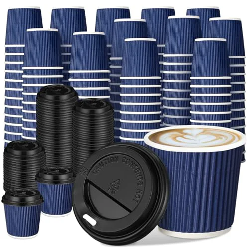 Prestigious 100 Set 4oz Disposable Espresso Coffee Cups with Lids Healthy