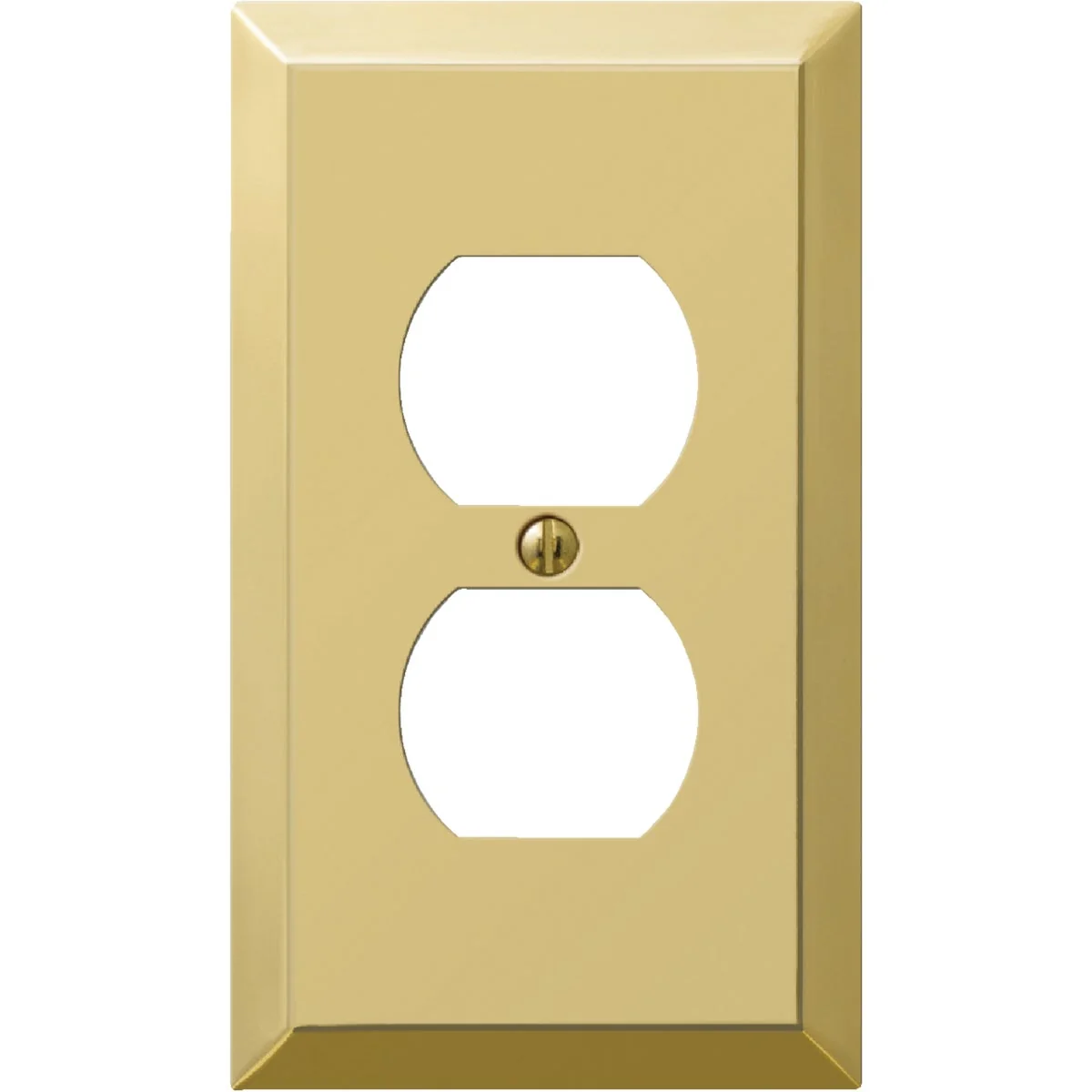 Reusable Amerelle 1-Gang Stamped Steel Outlet Wall Plate Polished Brass Relaxed