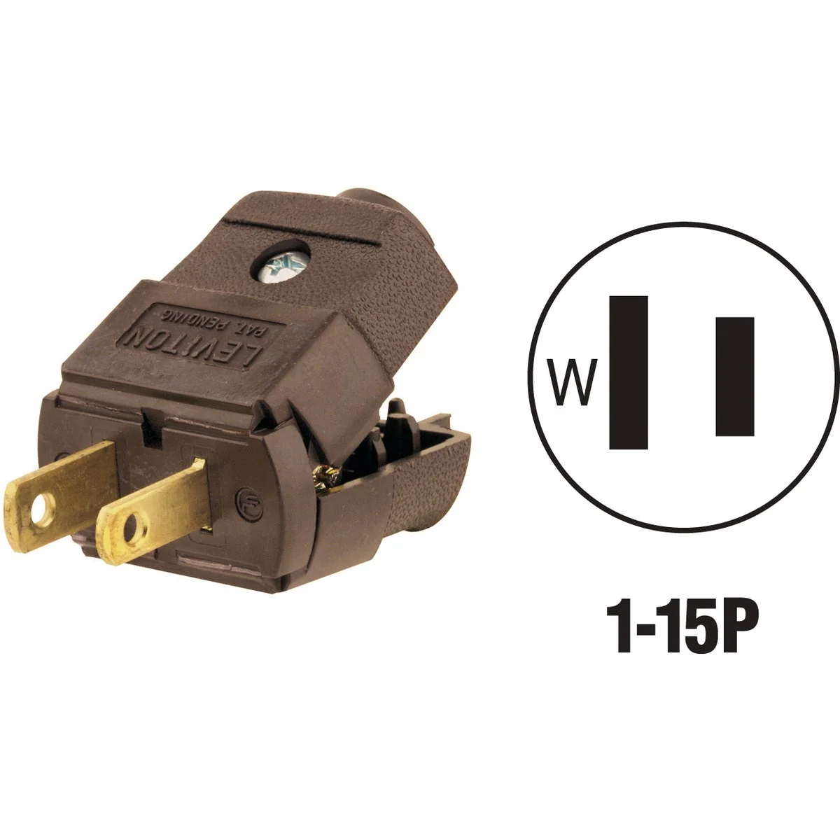 Innovative Leviton 15A 125V 2-Wire 2-Pole Hinged Cord Plug Brown Outstanding