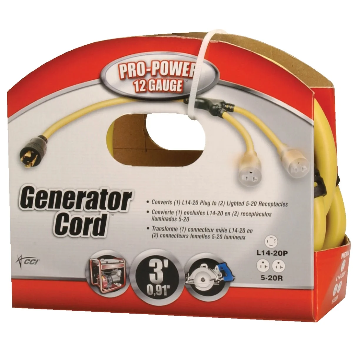 Exclusive Coleman Cable Pro-Power 3 Ft. 12 4 Generator Cord Detailed