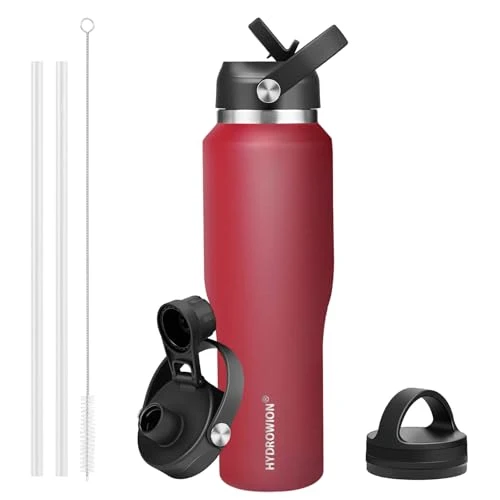 Prestigious 40 oz Insulated Water Bottle with Straw fit in Car Cup Holder Clean