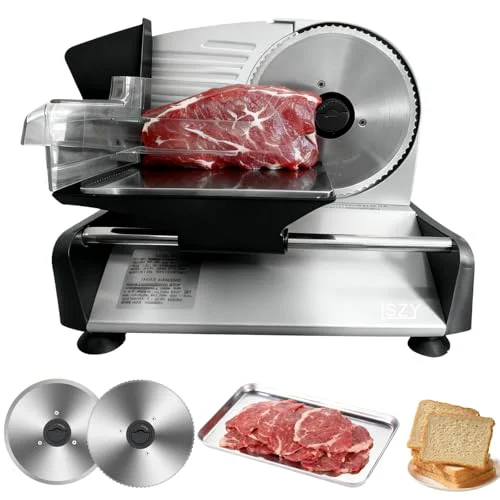 Next-Generation Meat Slicer Electric Meat Cutter with 2 Removable 7.5 Blades Premium