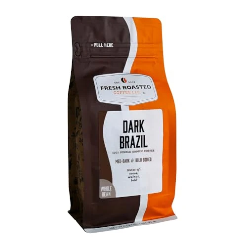Environmentally Friendly Dark Brazil Whole Bean Coffee 12 Ounce Breathable