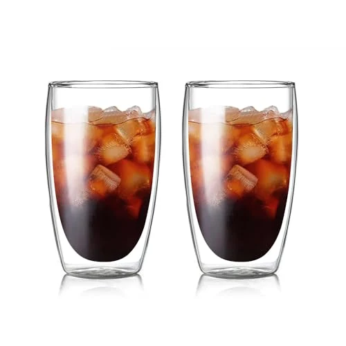 Proven Set of 2 Double Wall Glass Coffee Mugs Sophisticated