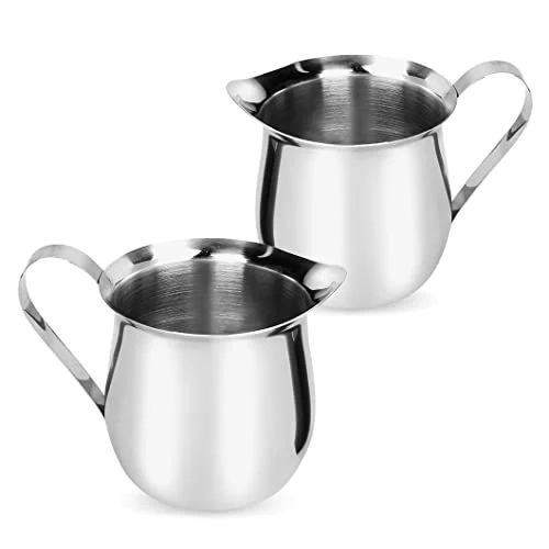 Modern 2Pcs 1.5 oz Milk Frothing Pitcher Stainless Steel Small Bell Exclusive