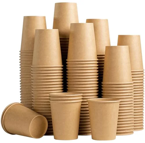High-Performance 200 Pack 8 oz Kraft Paper Cups 200 Count Secure