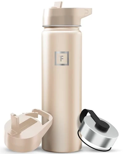 Traditional 22 oz Wide Mouth Water Bottle with 3 Lids Effective