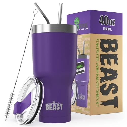 High-End Beast 40 oz Tumbler Stainless Steel Vacuum Insulated Coffee Ice Cup Double Wall Travel Flask Refined