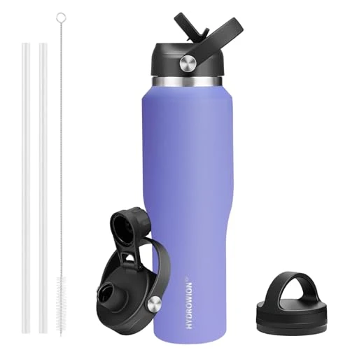 Modern 40 oz Insulated Water Bottle with Straw fit in Car Cup Holder Proven