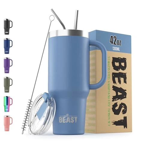 Efficient Beast 42 oz Tumbler Stainless Steel Vacuum Insulated Coffee Ice Cup Double Wall Travel Flask Eco-Friendly
