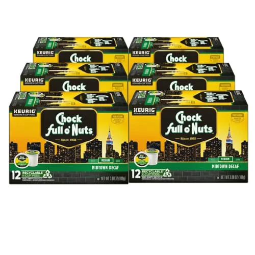 Outstanding K-Cup Pods - Midtown Decaf 6 Packs of 12 K-Cup Pods 72 Count Sophisticated