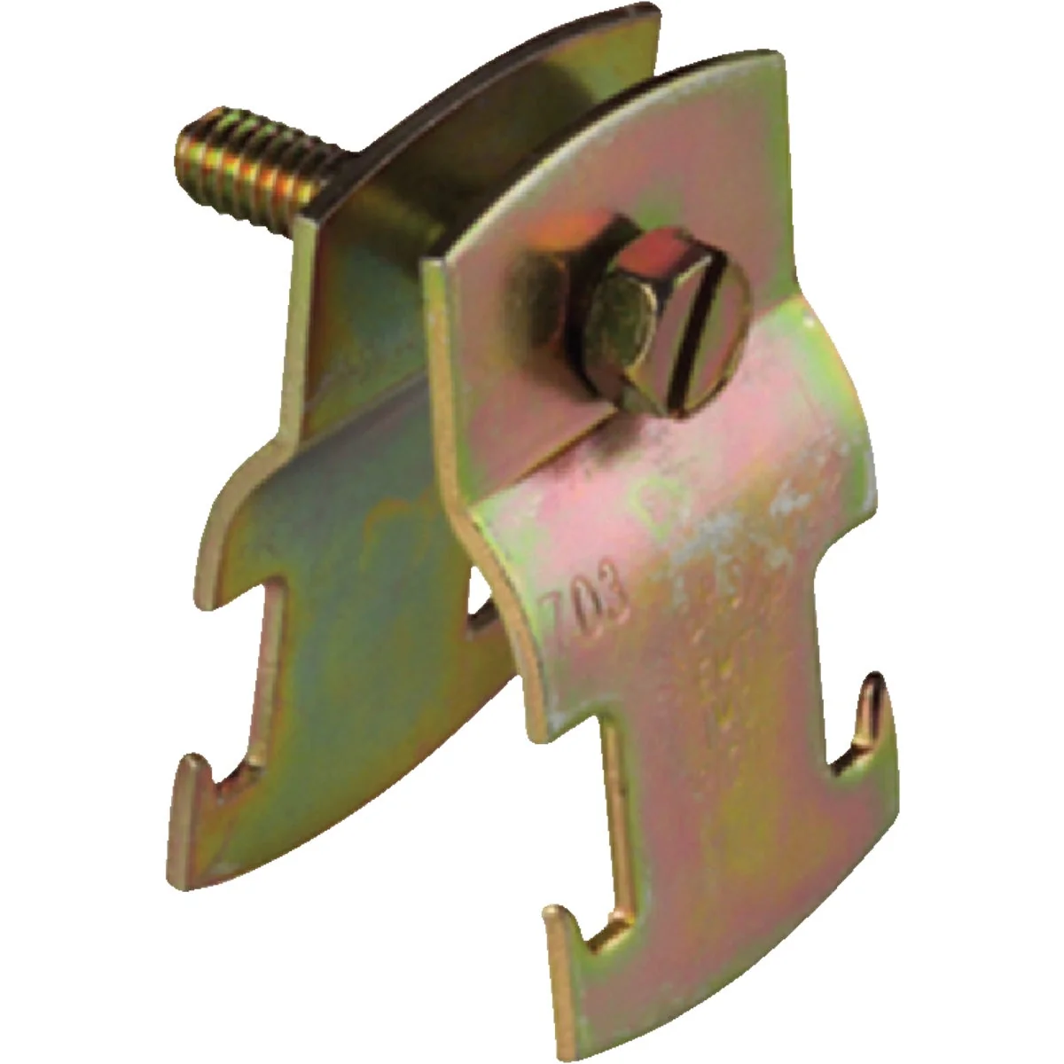Prestigious Superstrut 2 In. Gold Galvanized Electroplated Zinc Universal Pipe Clamp Optimized