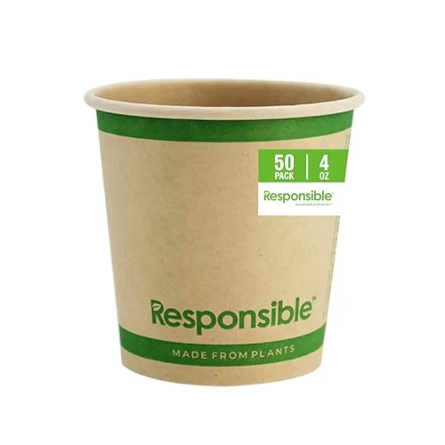 Elegant Compostable 4 oz Paper Cups 50 Count Trendy