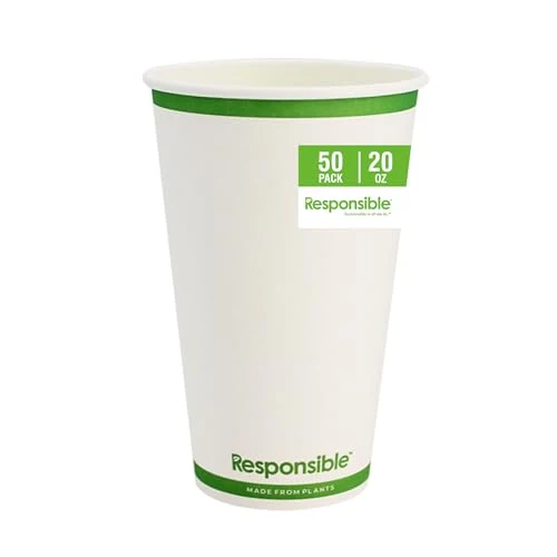 Crafted Compostable 20 oz Paper Cups 50 Count Proven