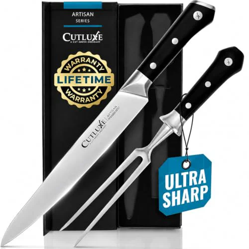 Optimized Turkey Carving Knife Set 2 Count Clean