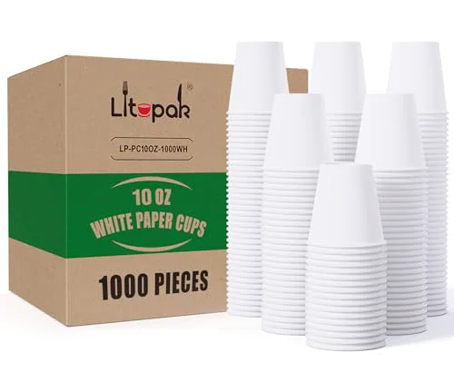 Refined 1000 pack 10 oz Disposable Paper Coffee Cup 1000 Count Next-Generation