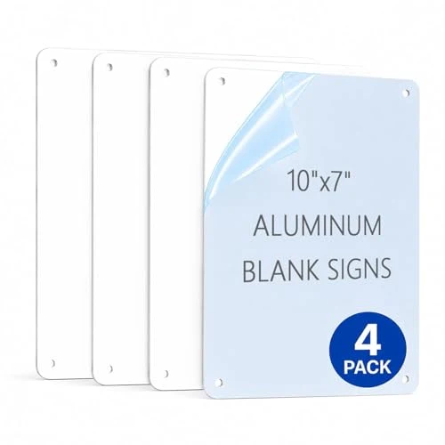 Original White Blank Metal Sign 4 Count Classic