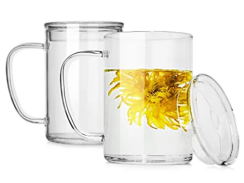 Fashionable Glass Coffee Mugs 2 Count Crafted