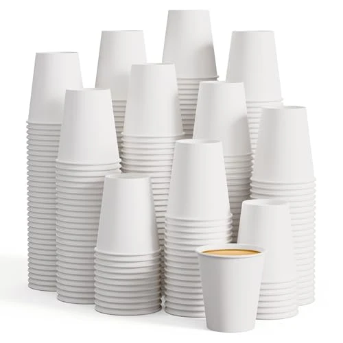 Flexible 400 Pack 8 oz Disposable Paper Coffee Cups 400 Count Environmentally Friendly