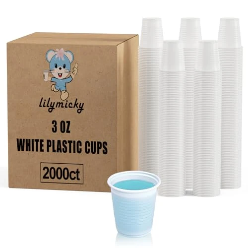 Optimized 2000 Pack 3 oz Plastic Bathroom Cup 2000 Count Pure
