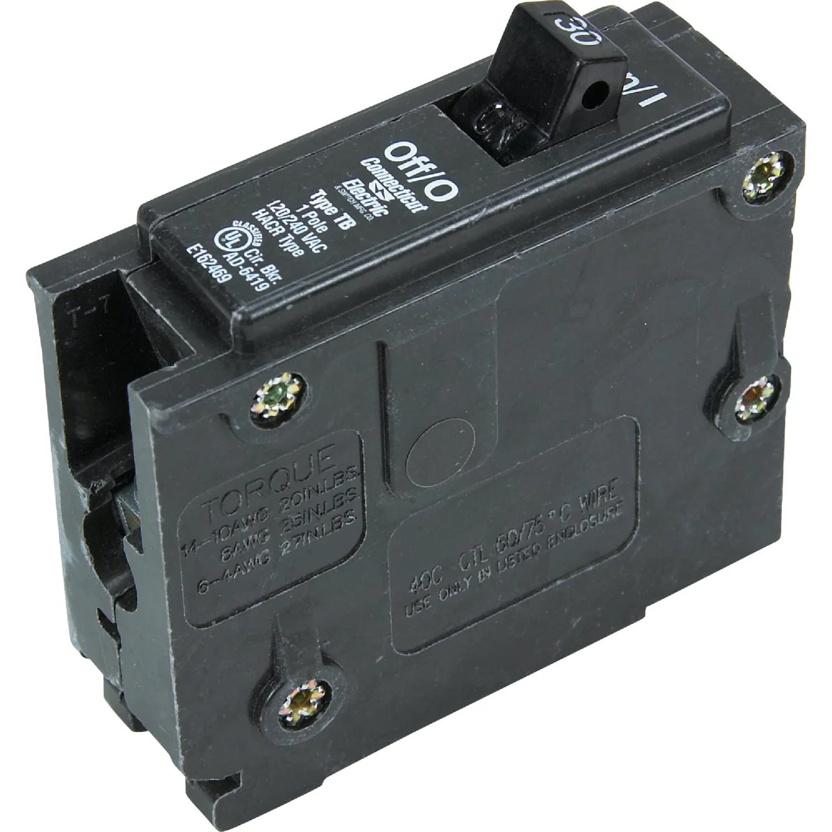 Superior Connecticut Electric 30A Single-Pole Standard Trip Interchangeable Packaged Circuit Breaker Convenient
