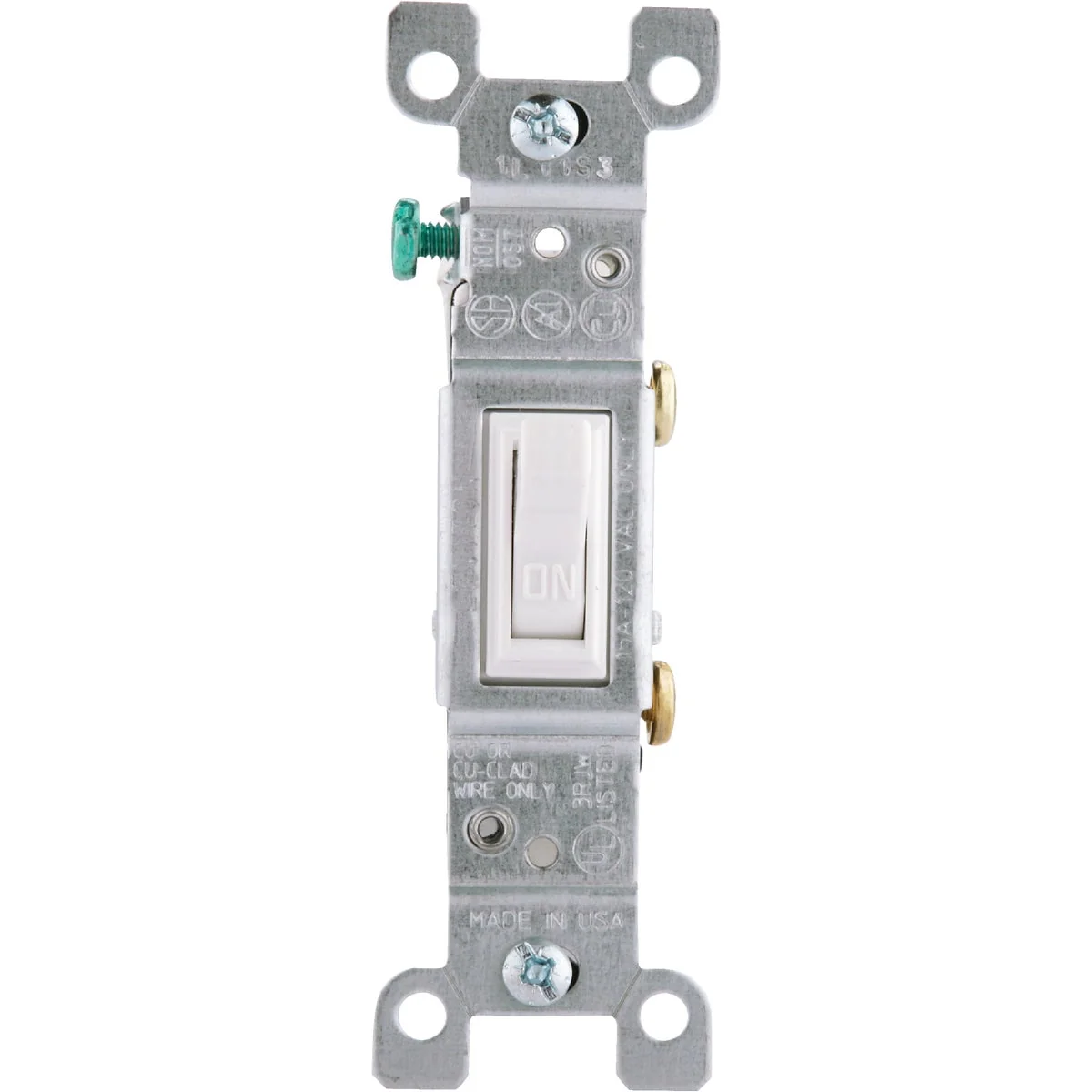 Casual Leviton Residential Grade 15 Amp Toggle Single Pole Grounded Switch White Safe