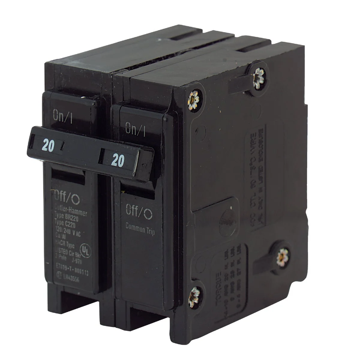 Powerful Eaton BR 20A Double-Pole Standard Trip Circuit Breaker Efficient