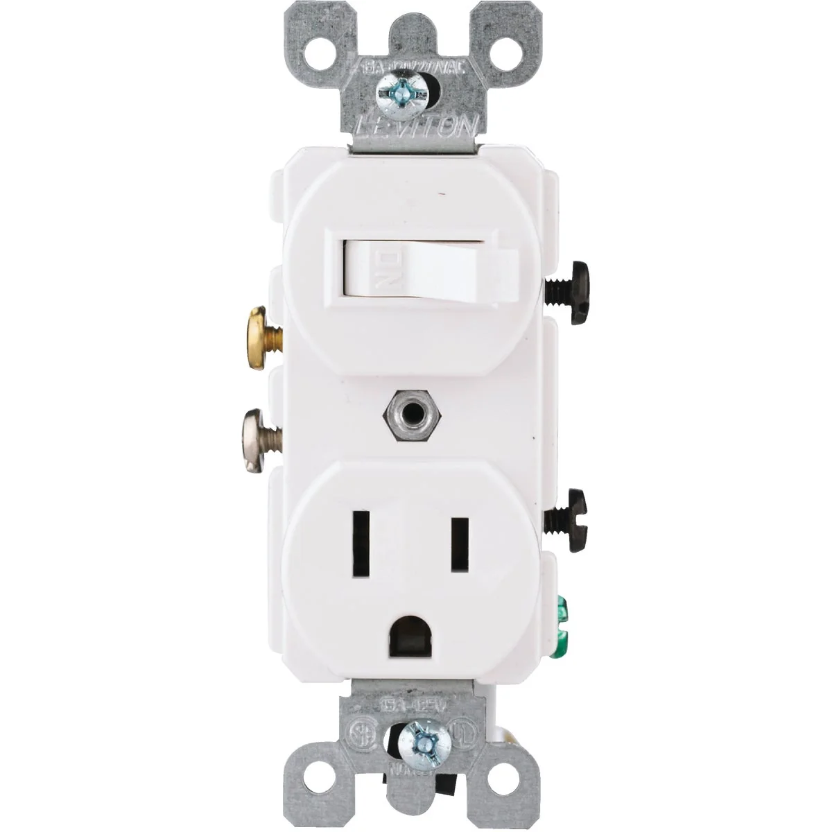 Safe Leviton White 15A Heavy-Duty Switch Outlet Carefully Designed