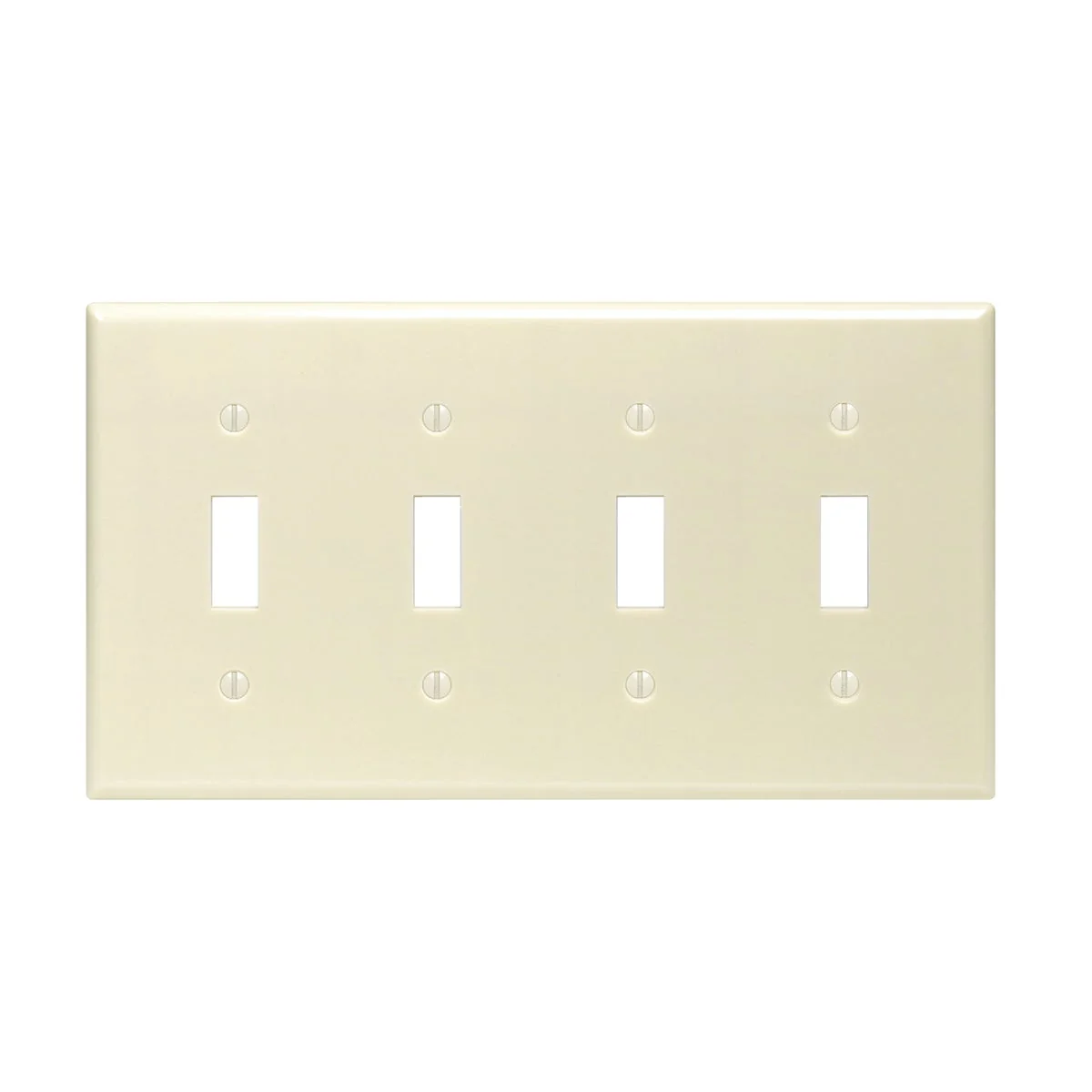 Excellent Leviton 4-Gang Plastic Toggle Switch Wall Plate Ivory Practical