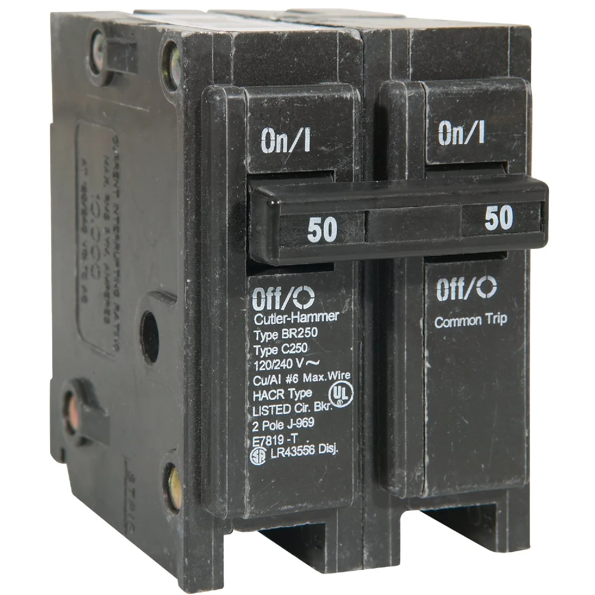 Certified Eaton BR 50A Double-Pole Standard Trip Circuit Breaker Eco-Friendly