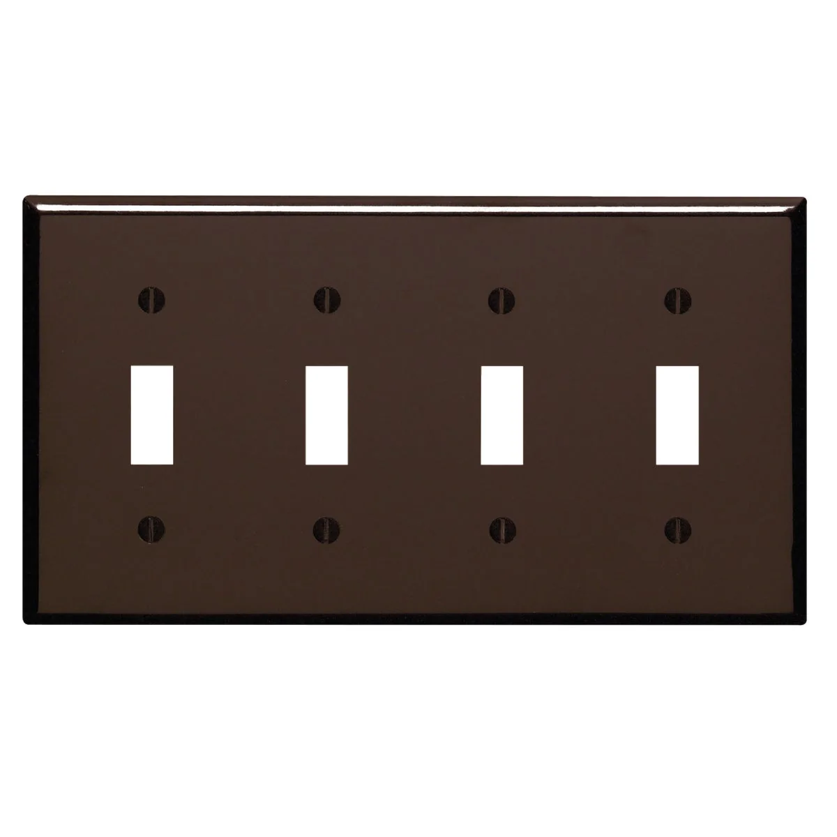 Certified Leviton 4-Gang Plastic Toggle Switch Wall Plate Brown Dependable