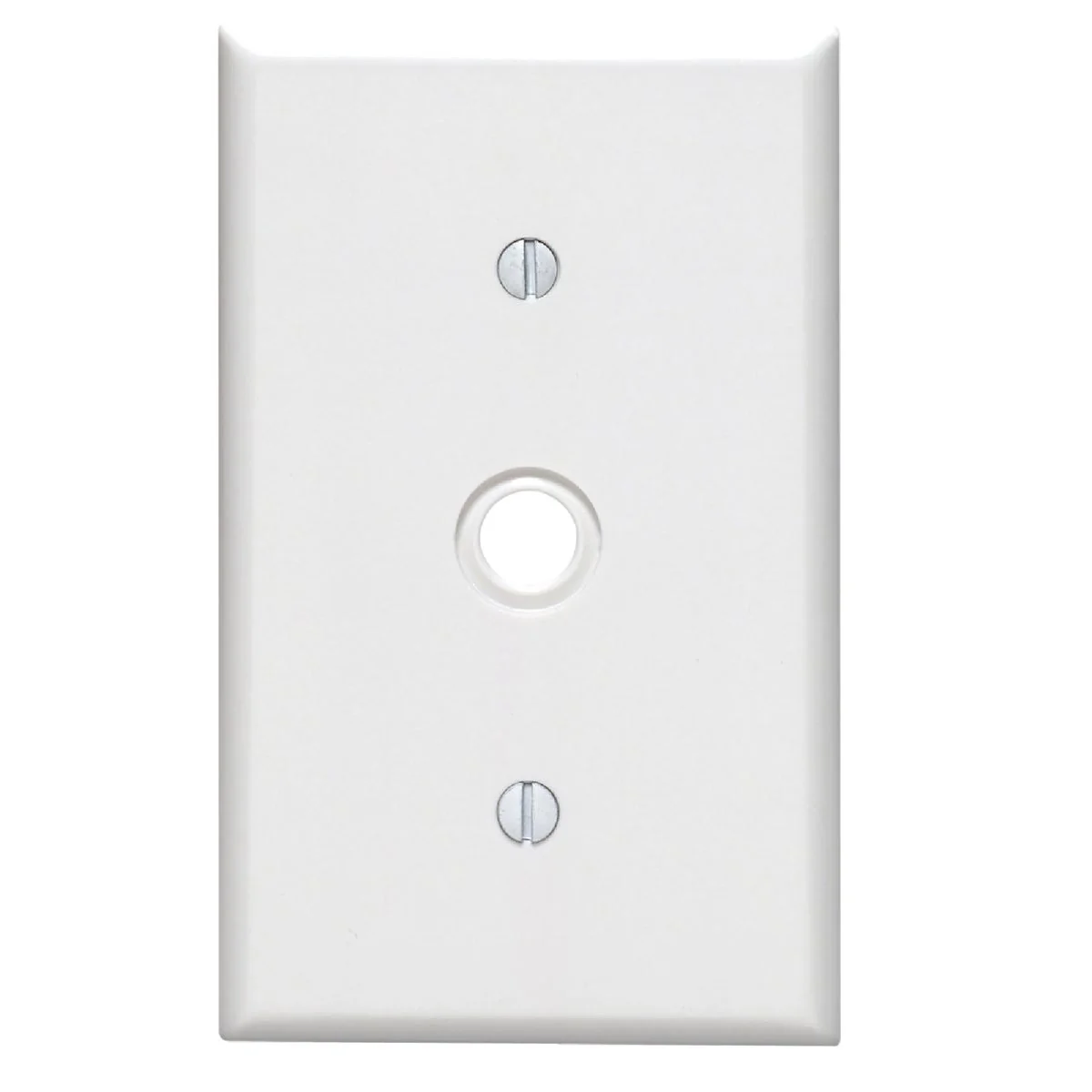 High-Grade Leviton 1-Gang Thermoset Plastic White Telephone Cable Wall Plate with 0.406 In. to 0.625 In. Hole Functional