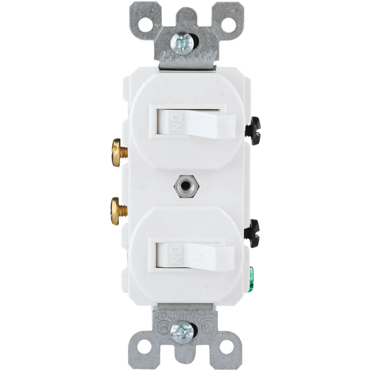 Specialty Leviton Single Pole White 15A Quiet Duplex Switch Selected