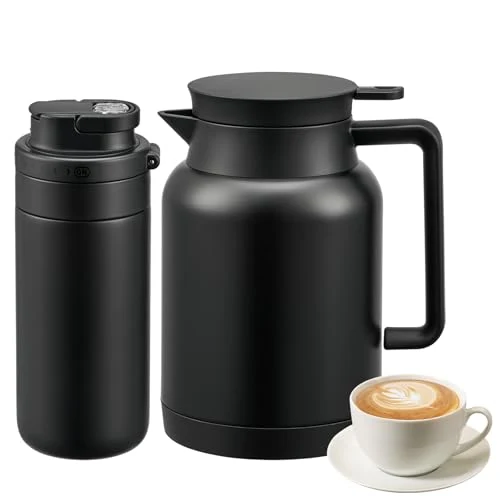 Recyclable 2 Pack 49oz Thermal Coffee Carafe and 15oz Insulated Water Bottle 2 Count Reliable